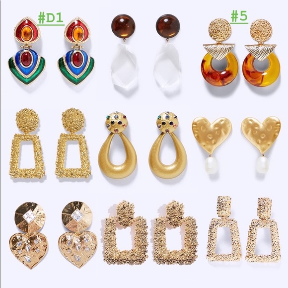 Zara Zebra Chunky Chandelier Gold Black Earrings - Picture 14 of 16